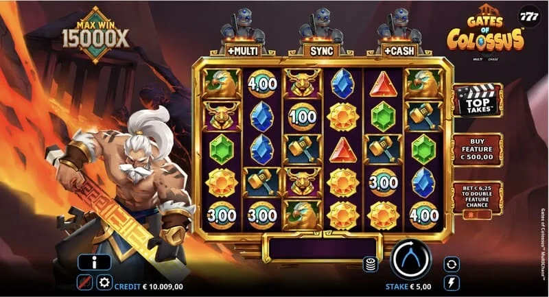 Gates of Colossus MultiChase – főképernyő 6×5-ös tárcsákkal